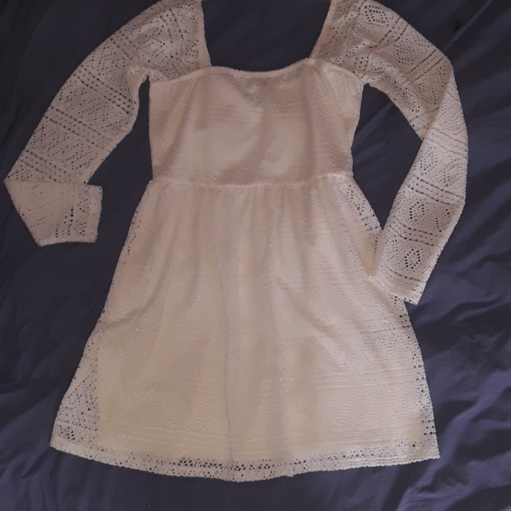 John Mark cream long sleeve dress